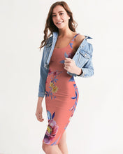 Load image into Gallery viewer, Flower Yoga Pants Women's Midi Bodycon Dress